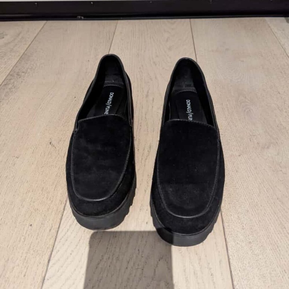 Donald J. Pliner Black Suede Loafers Size 6
